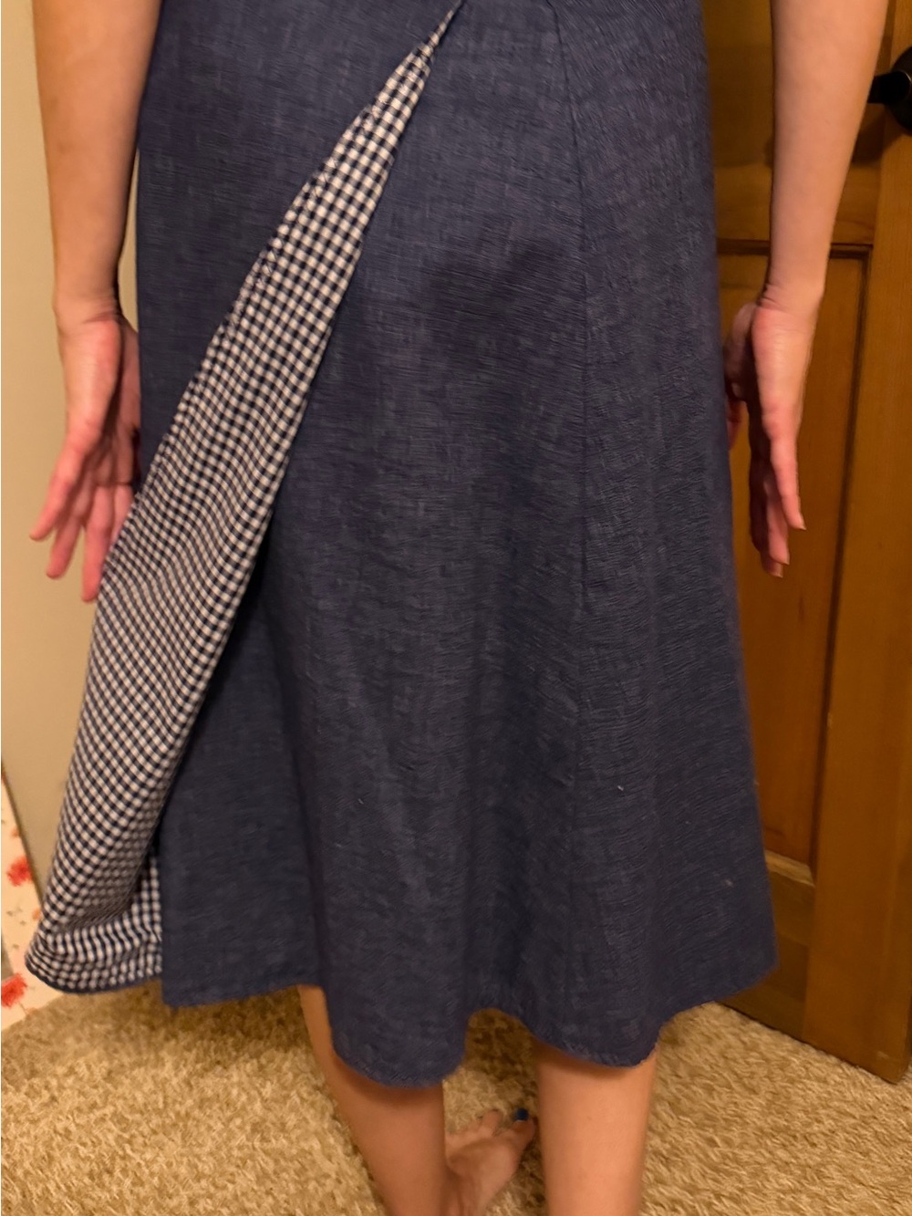 The Pond Vintage 2-in-1 Reversible Owl & Gingham Wrap Skirt Fall Festive - Picture 4 of 8